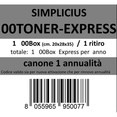 00toner-express, canone ritiro di 1 box 1 volta l'anno