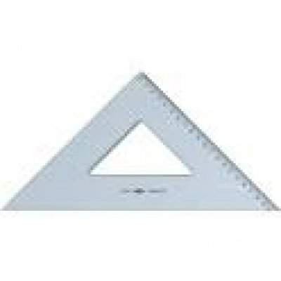 Squadra 45° uni 20cm colore grigio trasparente