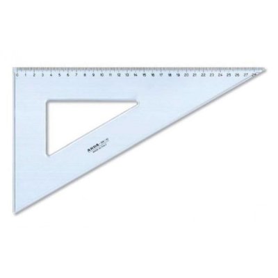 Squadra 60° uni 12cm colore azzurro trasparente