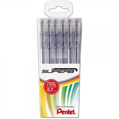 Super b - penna a sfera colore nero tipo punta conica