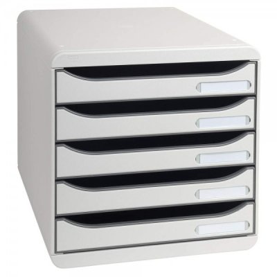 Cassettiera big box 5 cassetti colore grigio chiaro colore grigio chiaro colore grigio chiaro