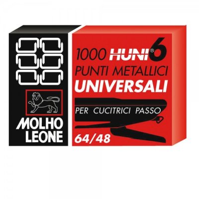 MOLHO LEONE punti per cucitrici 6/4 scatola da 1000 punti in filo metallico
