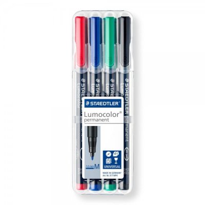 Lumocolor 317-wp4 - marcatore permanente colore blu, nero, rosso, verde tipo punta conica