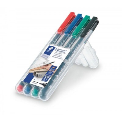 Lumocolor 318-wp4 - marcatore permanente colore blu, nero, rosso, verde tipo punta conica