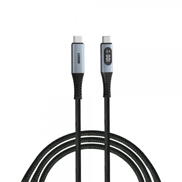 Cavo di ricarica sync usb-c da 100w - display colore nero