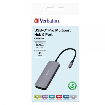 Multiport - hub 9 porte usb-c colore nero