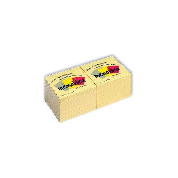 Blocco riposizionabile 76x76mm colore giallo pastello