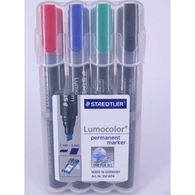 Lumocolor 350 - marcatore permanente colore blu, nero, rosso, verde tipo punta scalpello