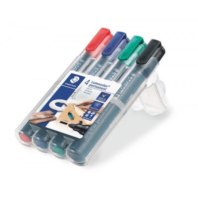 Lumocolor 352 - marcatore permanente colore blu, nero, rosso, verde tipo punta tonda