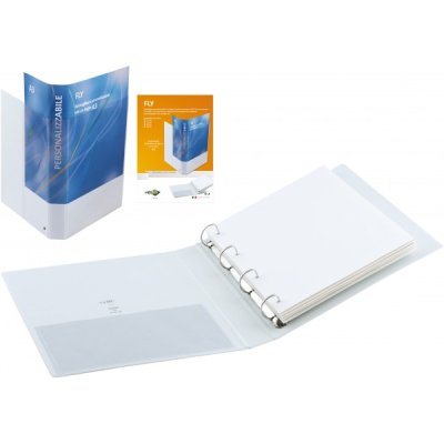 Raccoglitori personalizzabili fly 22x30cm d. 3cm bianco colore bianco