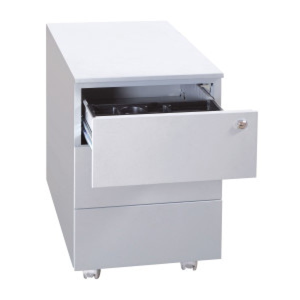 Cassettiera kubo con ruote, 3 cassetti colore grigio