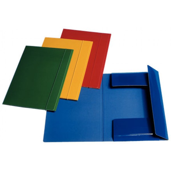 ESSELTE cartellina a 3 lembi con elastico tondo 26,5x35cm - 550g - Verde