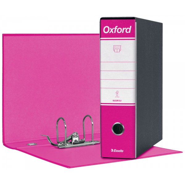 Registratore commerciale oxford g83 d. 8cm fucsia colore nero colore fucsia