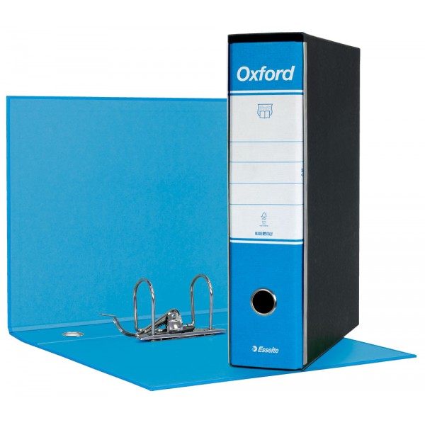 ESSELTE Registratore protocollo dotato di foro di presa - Azzurro - Dorso 8cm - 23x33cm
