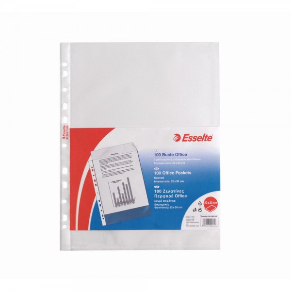 Buste perforate office, buccia 22x30cm colore trasparente