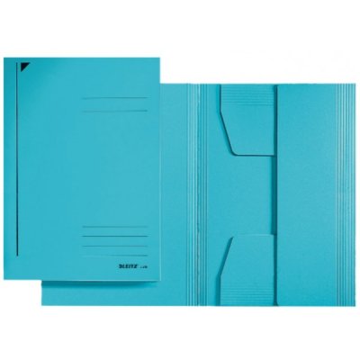 LEITZ cartellina in cartoncino a 3 lembi 24,5x34,5cm - 430g - Azzurro