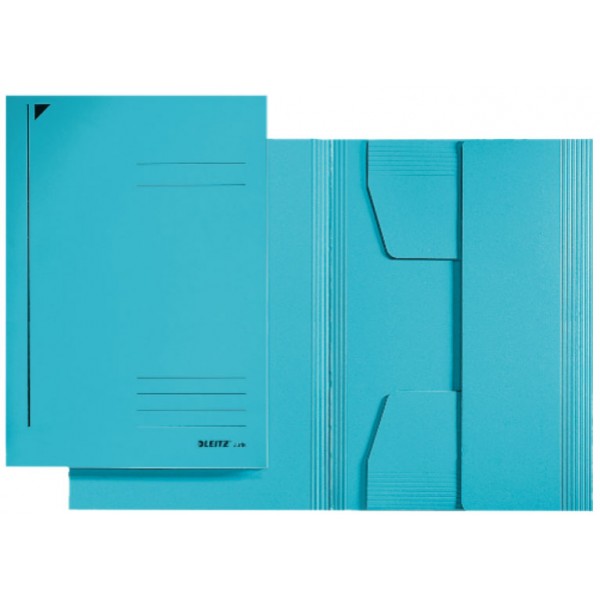 LEITZ cartellina in cartoncino a 3 lembi 24,5x34,5cm - 430g - Azzurro