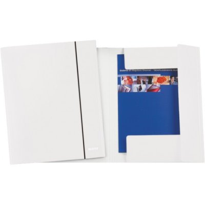 LEITZ cartellina a 3 lembi con elastico 34,7x26,4cm - 80g - Bianco