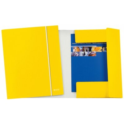 LEITZ cartellina a 3 lembi con elastico 34,7x26,4cm - 80g - Giallo
