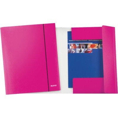 LEITZ cartellina a 3 lembi con elastico 34,7x26,4cm - 80g - Fucsia