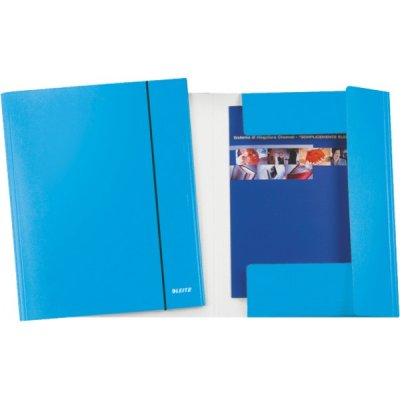 LEITZ cartellina a 3 lembi con elastico 34,7x26,4cm - 80g - Azzurro