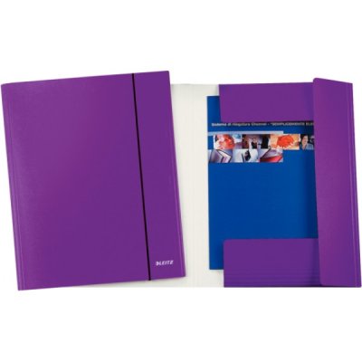LEITZ cartellina a 3 lembi con elastico 34,7x26,4cm - 80g - Viola