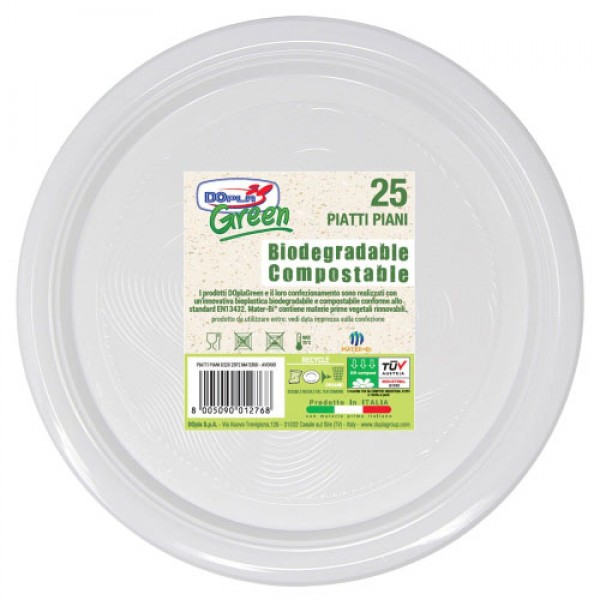 Piatti piani materbi, 25pz colore avorio