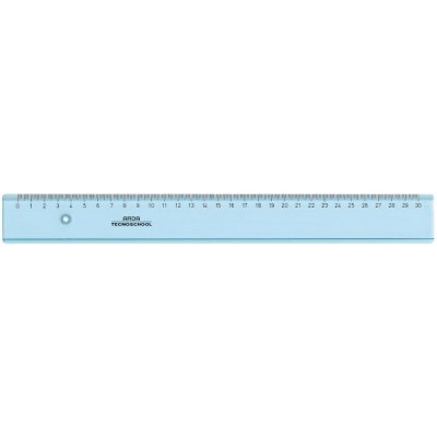 Riga 30cm tecnoschool colore azzurro trasparente