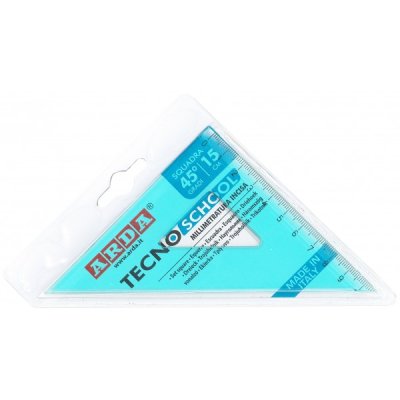 Squadra 45° tecnoschool 15cm colore azzurro trasparente