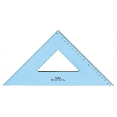 Squadra 45° tecnoschool 30cm colore azzurro trasparente