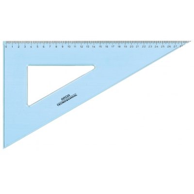 Squadra 60° tecnoschool 30cm colore azzurro trasparente