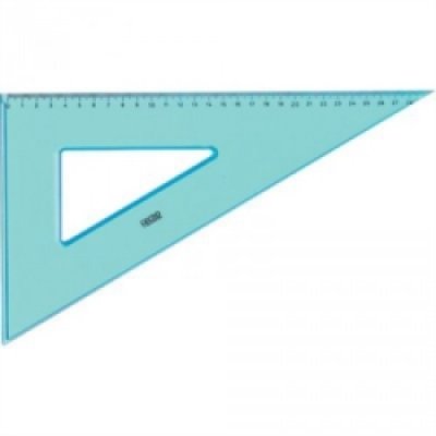 Squadra 60° tecnoschool 35cm colore azzurro trasparente