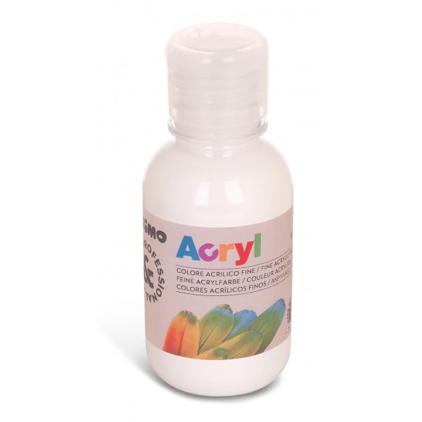 Tempera acryl in flacone colore bianco