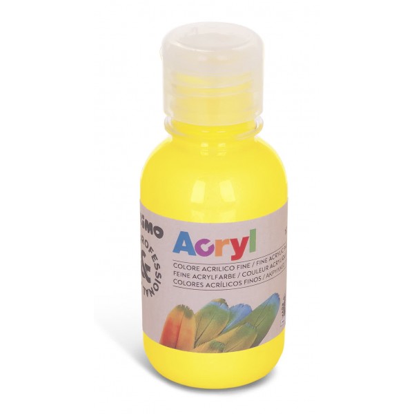 Tempera acryl in flacone colore giallo primario