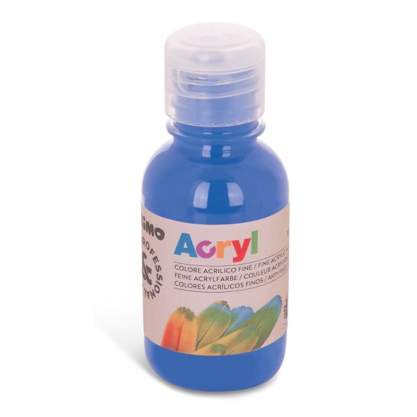 Tempera acryl in flacone colore blu cobalto