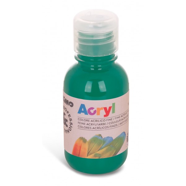 Tempera acryl in flacone colore verde smeraldo