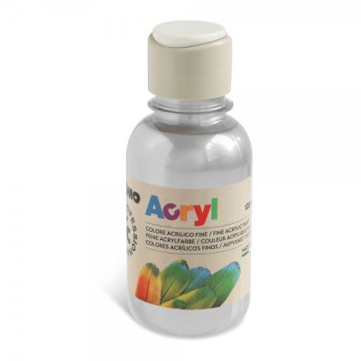 Tempera acryl in flacone colore argento