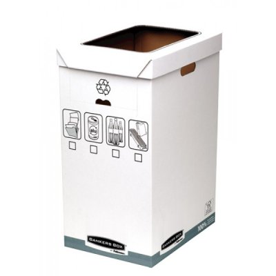 Bankers box system - cestino riciclaggio colore bianco, blu