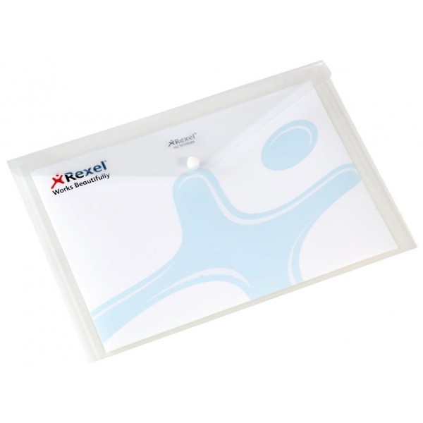 Busta con bottone pull a4 - 21x29,7cm colore trasparente
