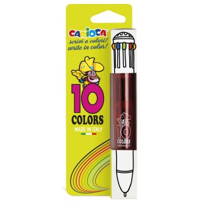 10 color fluo - penna a sfera colore assortiti tipo punta conica