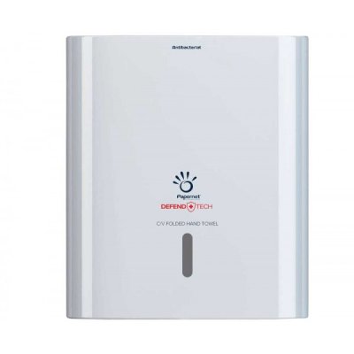 PAPERNET dispenser antibatterico asciugamano piegati a C/V, max 2,5 clips, 33,60x14,50cm