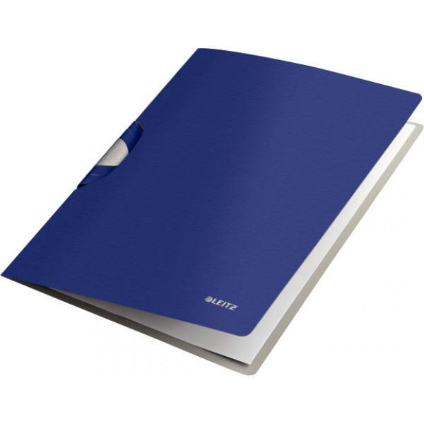 LEITZ cartellina con chiusura a clip 22x30cm - dorso 10mm - Blu
