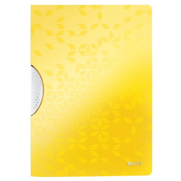 LEITZ Cartellina con chiusura a clip 22x30cm - dorso 8mm - Giallo