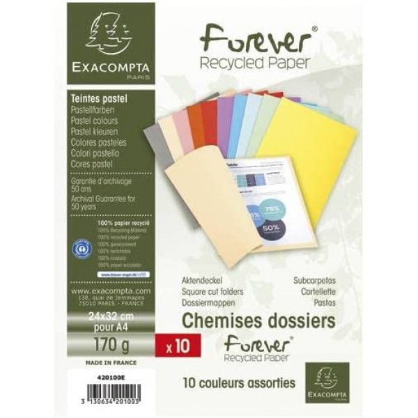 Forever - cartellina in cartoncino colore assortiti grammatura 170gr