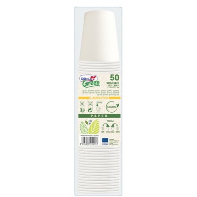 Bicchieri bio carta, 210ml, 50pz colore bianco