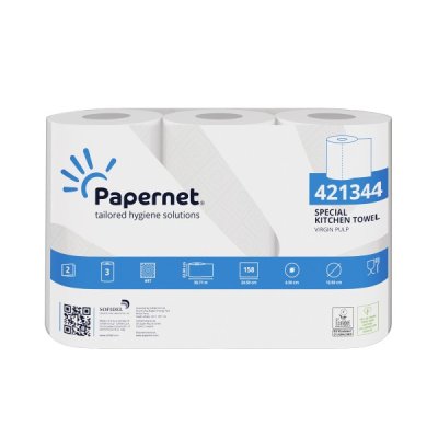 PAPERNET asciugatutto da 38,7m, 158 strappi in pura cellulosa, goffratura art, 2 veli