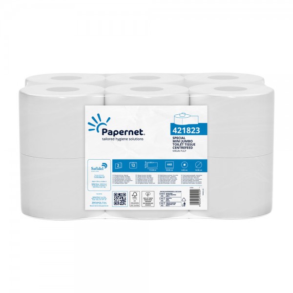 Carta igienica centrefeed 112m, 448 strappi colore bianco