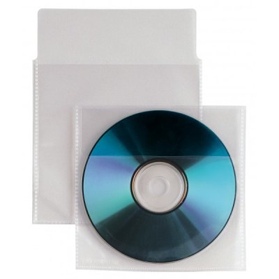 SEI 500 buste per CD/DVD in polipropilene liscio con patella di chiusura e striscia autoadesiva sul retro