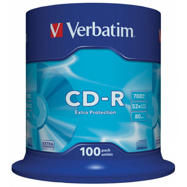VERBATIM CD-R 700MB con superficie extra protection scatola da 100CD