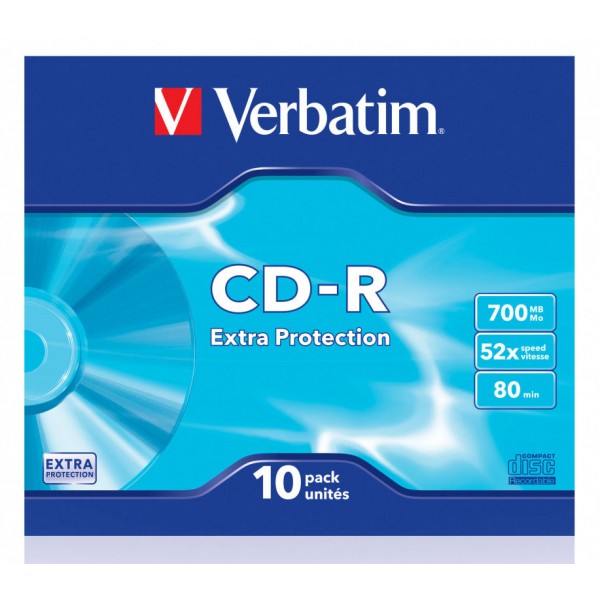 VERBATIM CD-R 700MB con superficie extra protection scatola da 10 CD